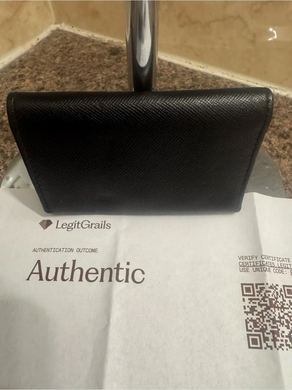 Salvatore Ferragamo Black Leather Key & Card Holder with COA NWOT